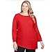 Ruby Rd. Light Weight Shiny Pullover Sweater (US, Alpha, 1X, Plus, Regular, Plus Size, Red)