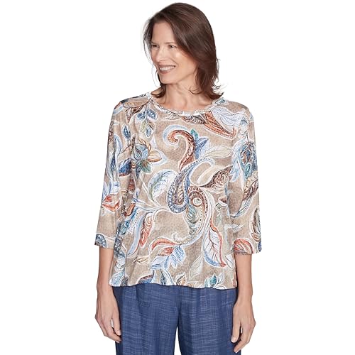 Alfred Dunner Polyester Paisley Polyester Top
