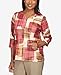 Alfred Dunner Women's Petite Texture Colorblock Split Neck Top Size PS Multi
