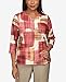 Alfred Dunner Women's Petite Texture Colorblock Split Neck Top Size PS Multi