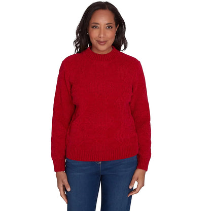 Alfred Dunner Classic Pattern Soft Turtleneck Sweater