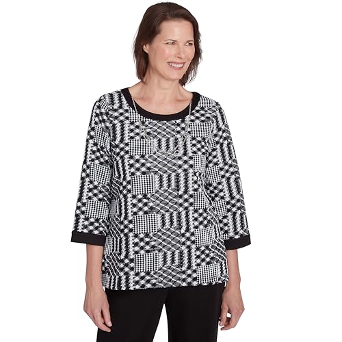 Alfred Dunner Runway Ready (US, Alpha, Small, Regular, Regular, Standard, Multi/Black)