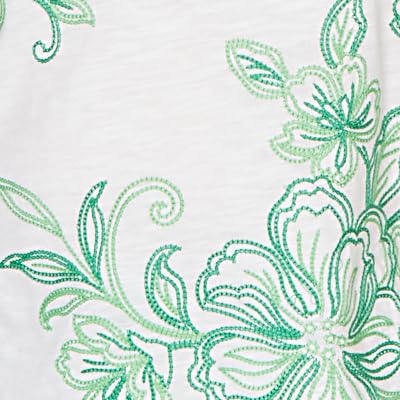 Alfred Dunner Women's Tropical Flower Embroidered Top