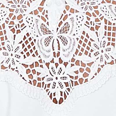 Alfred Dunner Women's Embellished Lace Trim Top with Necklace
