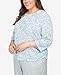 Alfred Dunner Women's Plus-Size Animal Print Ruched Hem Top with Necklace Size 2X Wedgewood