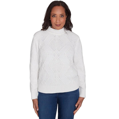 Alfred Dunner Classic Pattern Soft Turtleneck Sweater