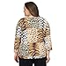 Alfred Dunner Classics Animal Patch Print Cotton Sweater (US, Alpha, 1X, Plus, Regular, Plus Size, Tan)