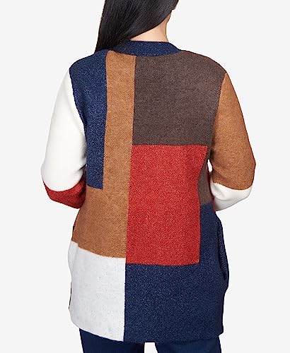 Alfred Dunner Women's Petite Autumn Colorblock Cardigan Size PS Multi