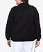 Alfred Dunner Classic Chenille W/Lurix Zippered Cardigan (US, Alpha, 2X, Plus, Regular, Plus Size, Black)