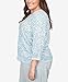 Alfred Dunner Women's Plus-Size Animal Print Ruched Hem Top with Necklace Size 2X Wedgewood