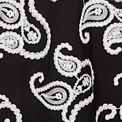 Alfred Dunner Women's Paisley Embroidered Two in One Top with Necklace