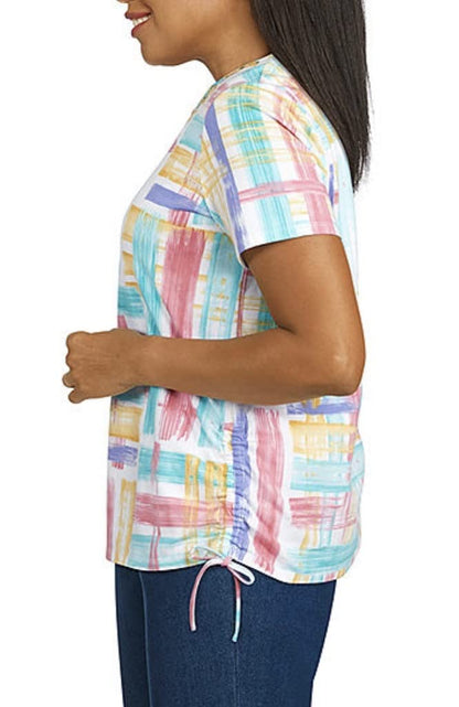 Alfred Dunner Classics Multicolored Cotton Top