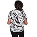 Alfred Dunner Leave Print Short Sleeve Cotton Shirt (US, Alpha, Small, Regular, Petite, Petite, Black/White)