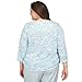 Alfred Dunner Women's Plus-Size Animal Print Ruched Hem Top with Necklace Size 2X Wedgewood