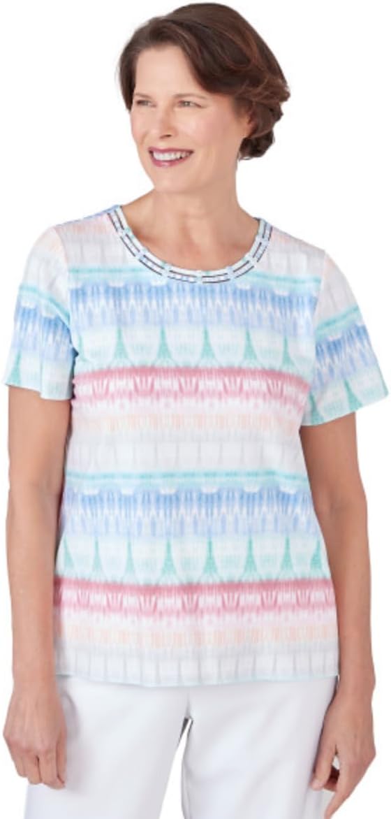 Alfred Dunner Cotton Biadre Print Top