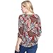 Alfred Dunner Women's Petite Batik Leaves Melange Asymmetrical Top Size PXL Spice Multi