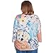 Alfred Dunner Women's Plus-Size Floral Patch Drawstring Top Size 3X Navy Multi
