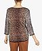 Alfred Dunner Women's Petite Womens Animal Jacquard 3/4 Sleeve Sweater Size PM Multi