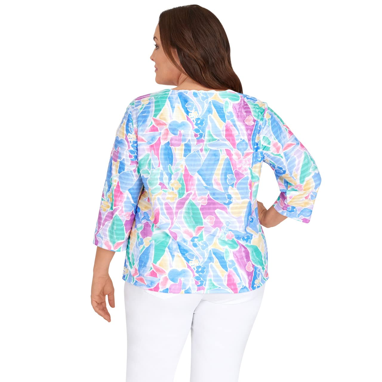 Alfred Dunner Classic Floral Polyester Top