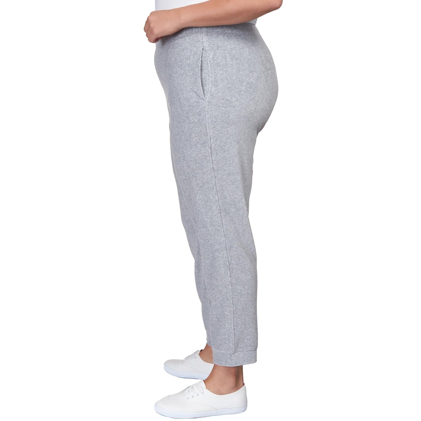 Alfred Dunner Drama Queen Velor Jogger Pants with Pocket