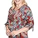 Alfred Dunner Women's Petite Batik Leaves Melange Asymmetrical Top Size PXL Spice Multi