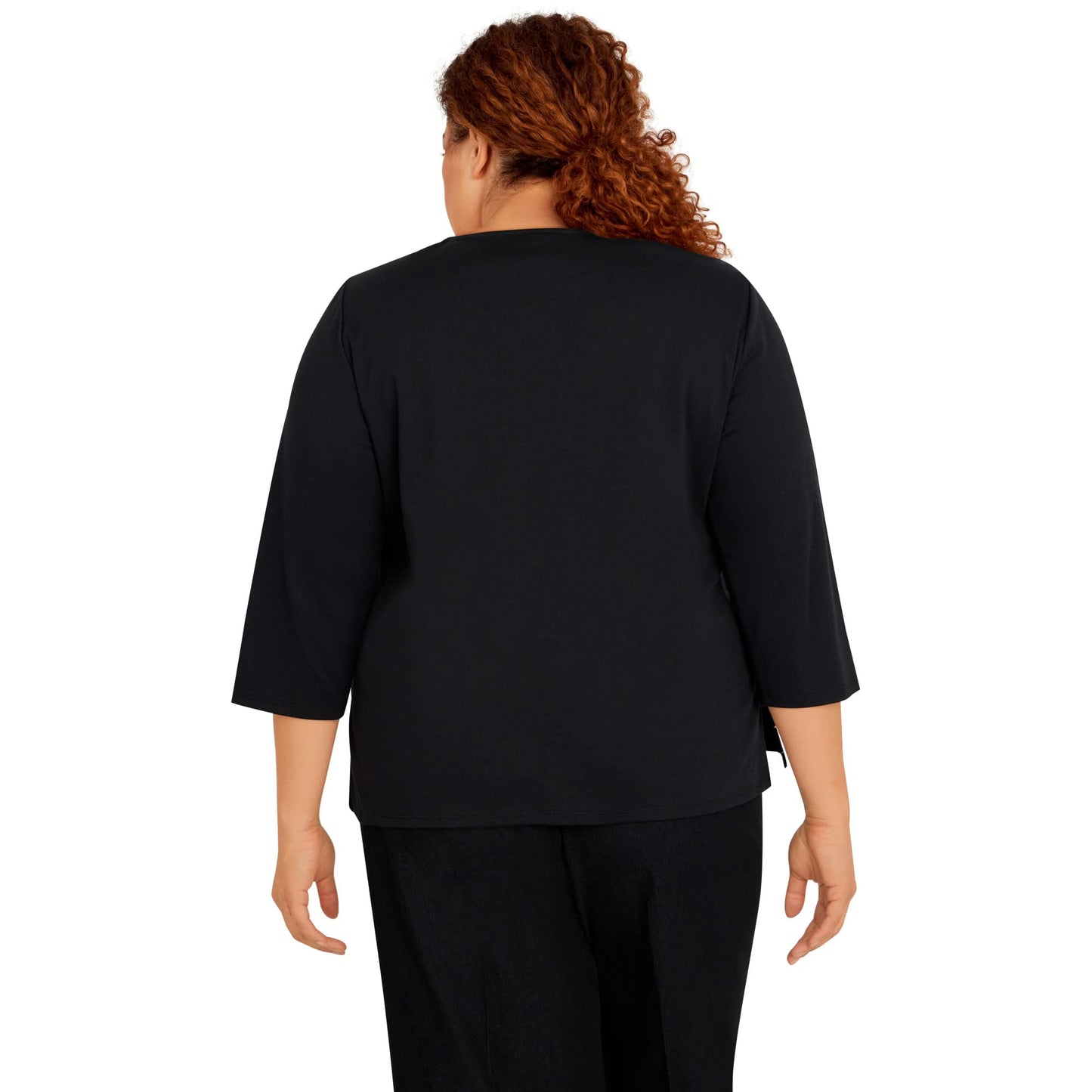 Alfred Dunner Women's Swirl Embellished Knit Top