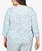 Alfred Dunner Women's Plus-Size Animal Print Ruched Hem Top with Necklace Size 2X Wedgewood