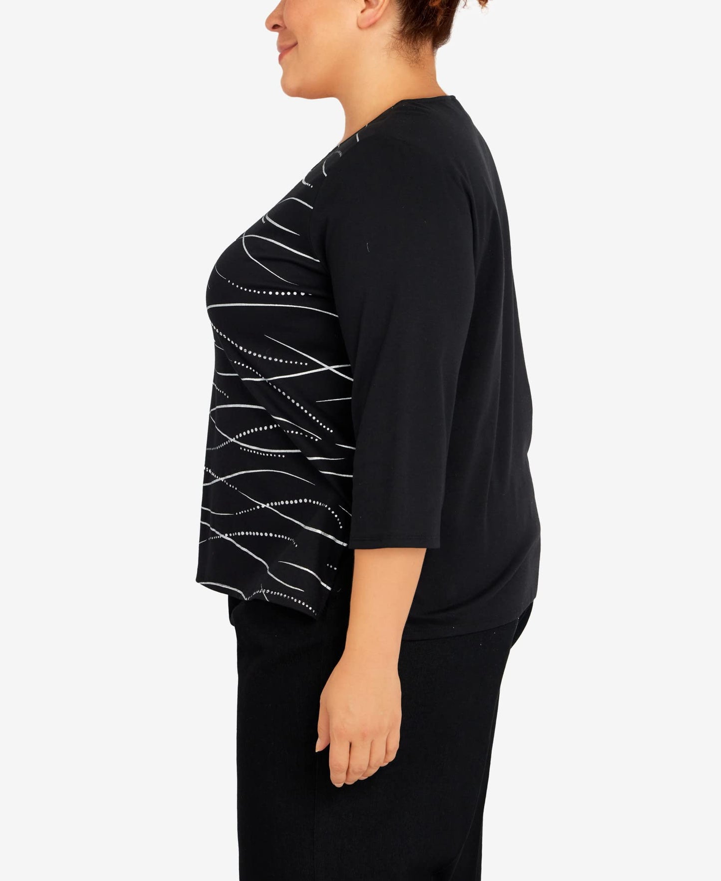 Alfred Dunner Women's Swirl Embellished Knit Top