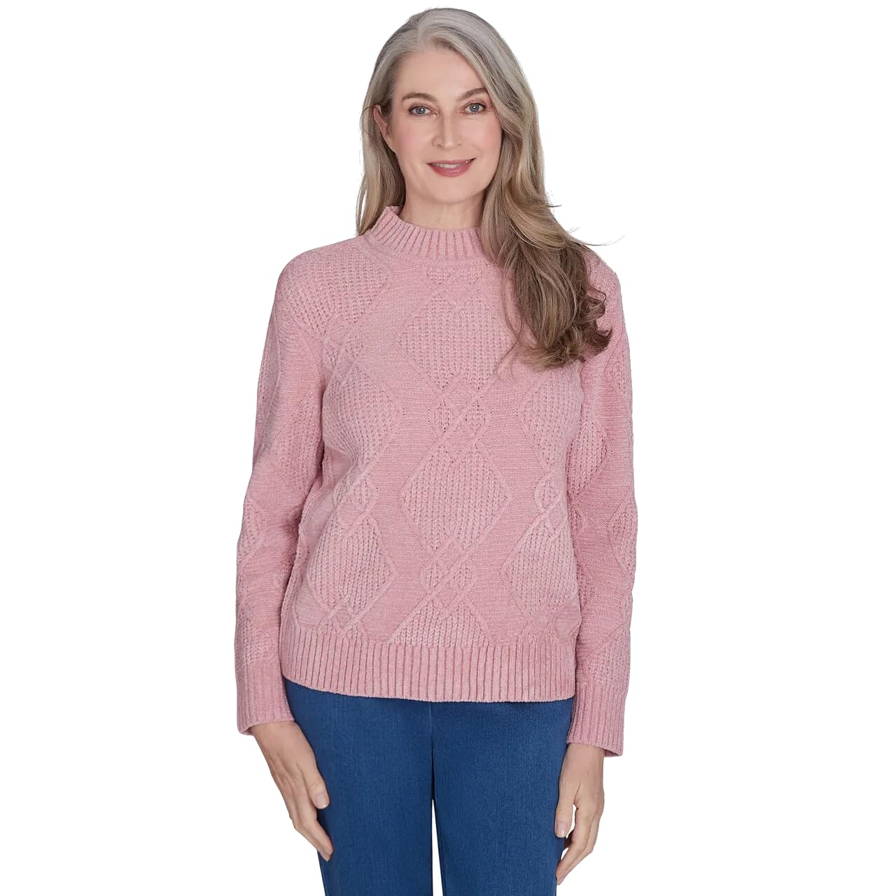 Alfred Dunner Classic Pattern Soft Turtleneck Sweater