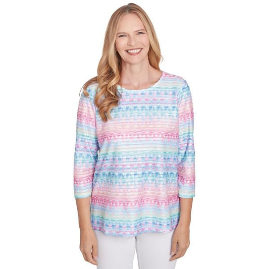 Alfred Dunner Classic Geo Biadre Polyester Top