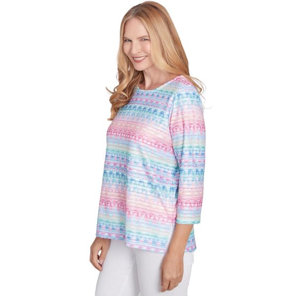 Alfred Dunner Classic Geo Biadre Polyester Top