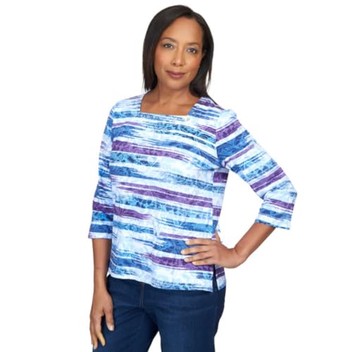 Alfred Dunner Brochad Floral Brushstrock top