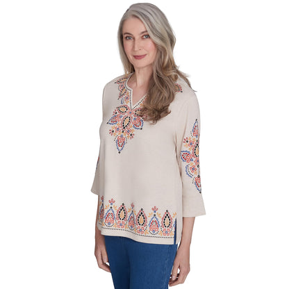 Alfred Dunner Harvest Moon Bohemia's Vibe Cotton/Poly Top