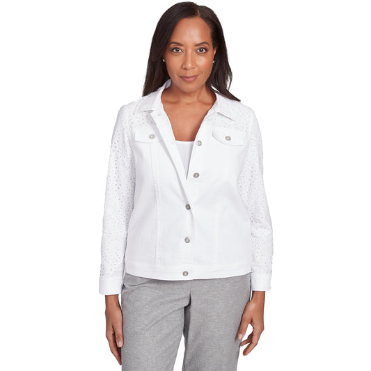 Alfred Dunner Eylet Denim Jacket