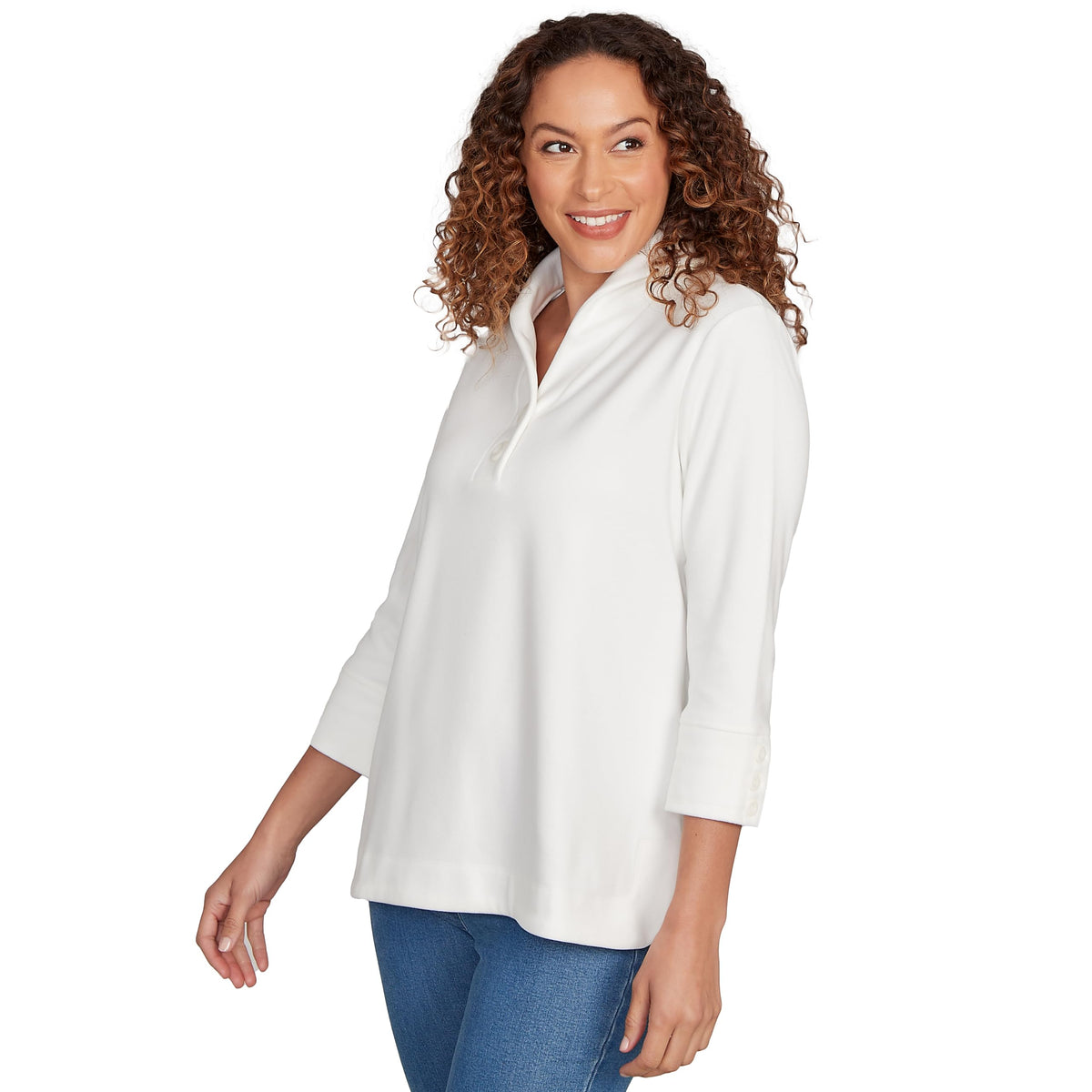 Ruby Rd. Knit Rib Pullover (US, Alpha, X-Large, Regular, Petite, Petite, Ivory)