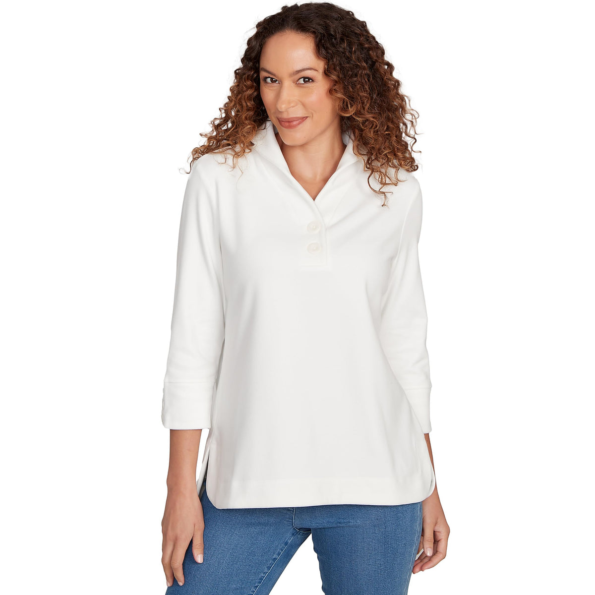 Ruby Rd. Knit Rib Pullover (US, Alpha, X-Large, Regular, Petite, Petite, Ivory)