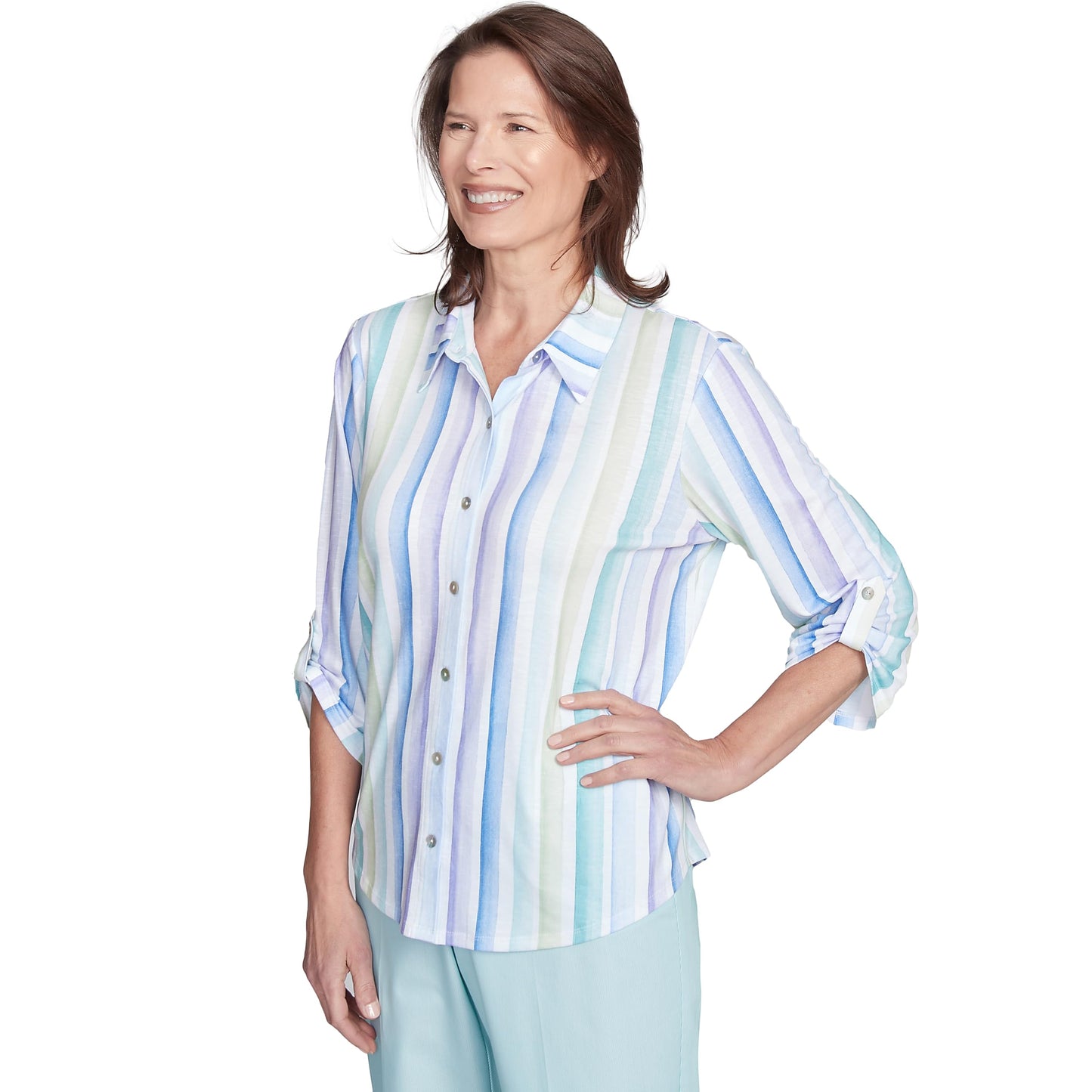 Alfred Dunner Strip Knit Shirt