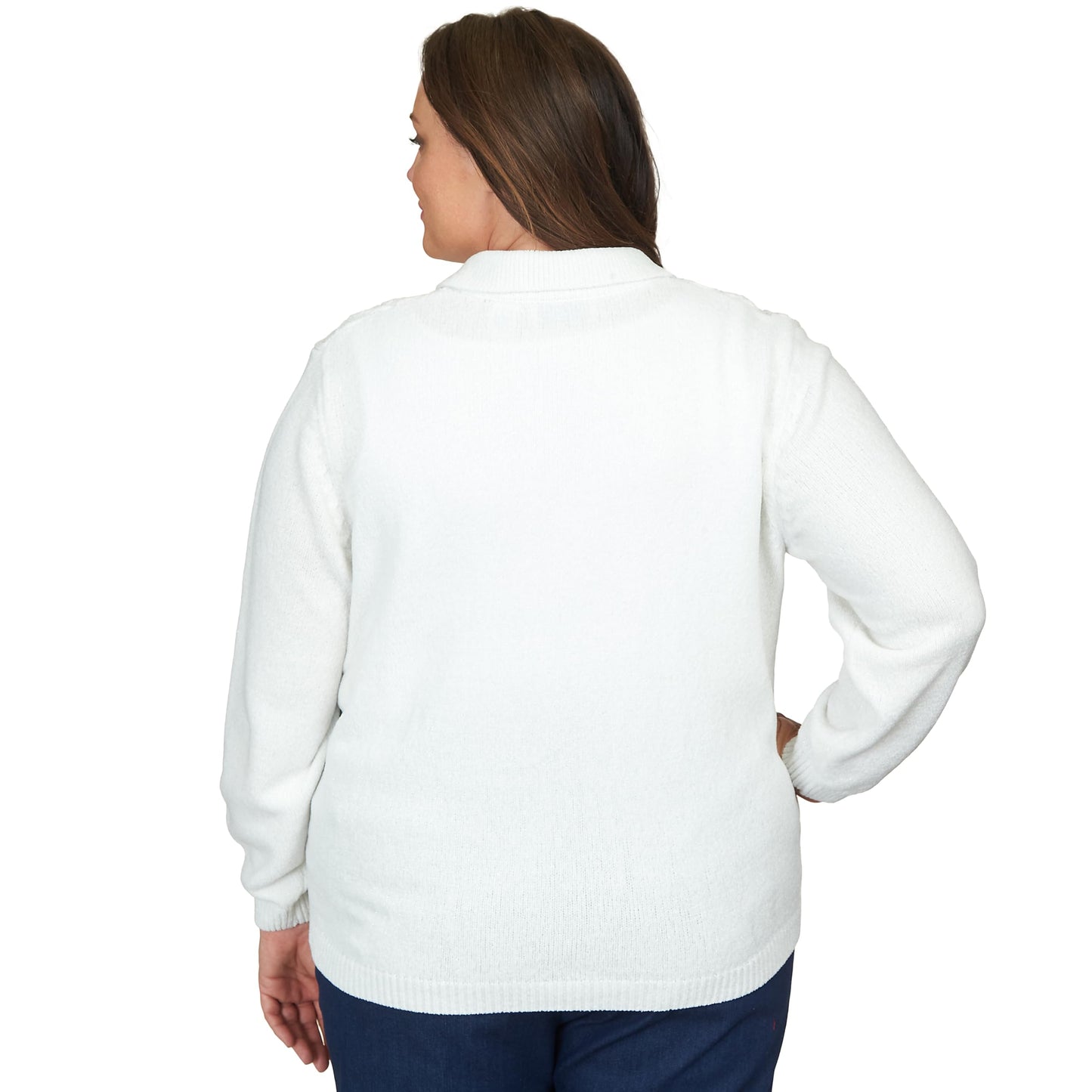 Alfred Dunner Womens Plus Knit Cardigan Sweater