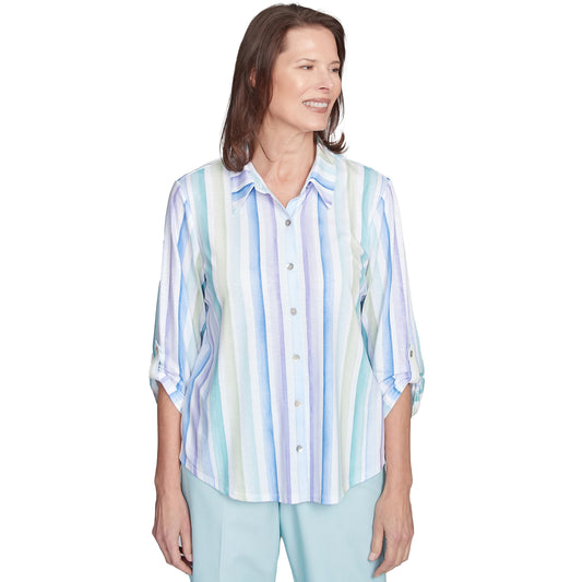 Alfred Dunner Strip Knit Shirt