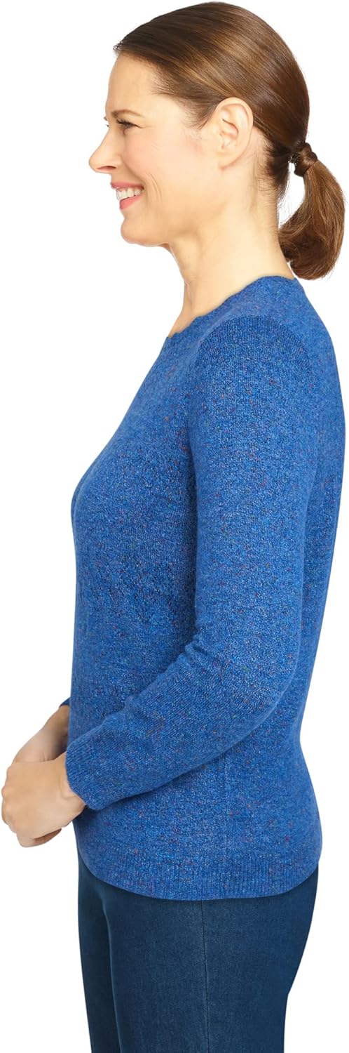 Alfred Dunner Women's Cozy Cashmelon Sweater Size XL Cobalt Multi