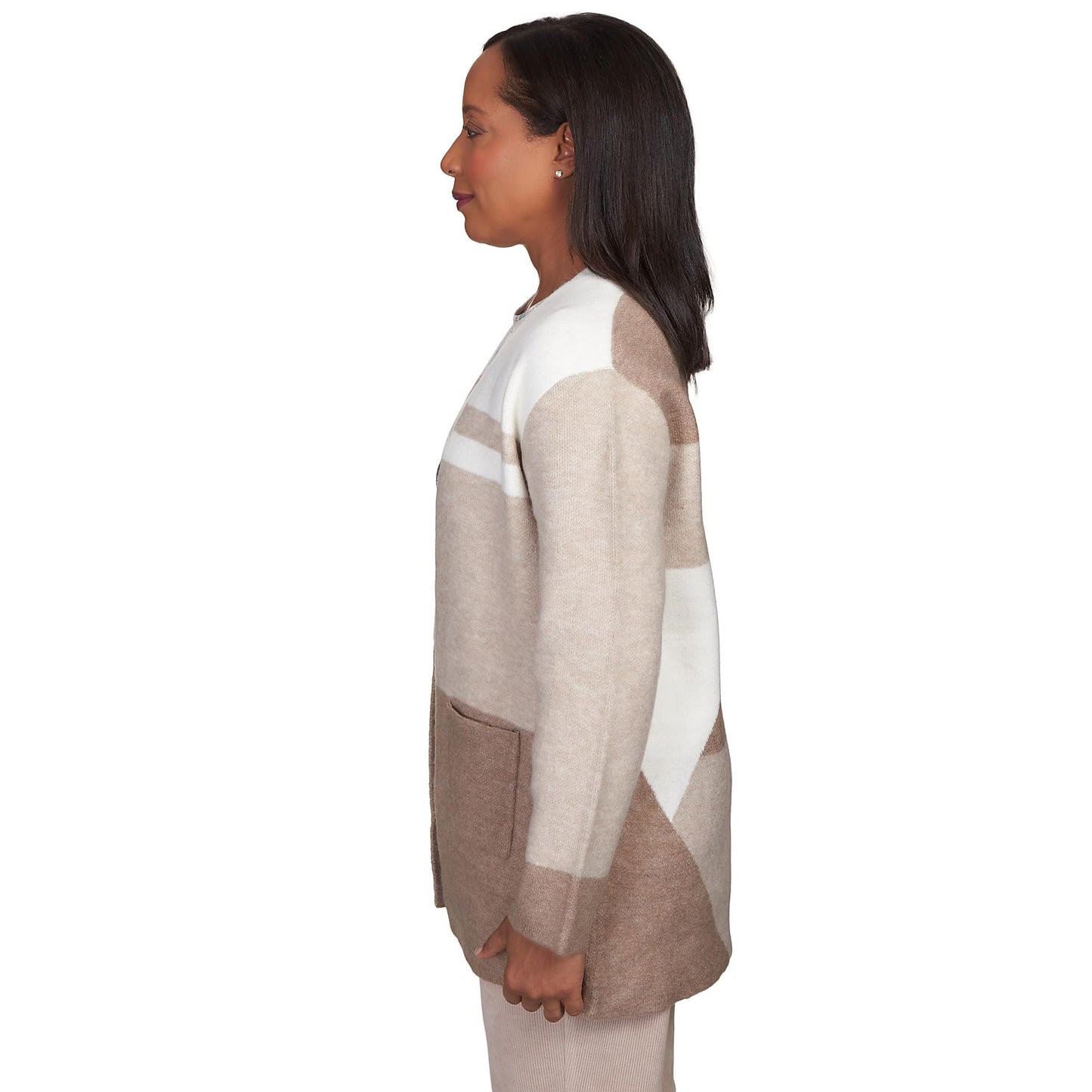 Alfred Dunner St.Moritz Warm Color Block Cardigan