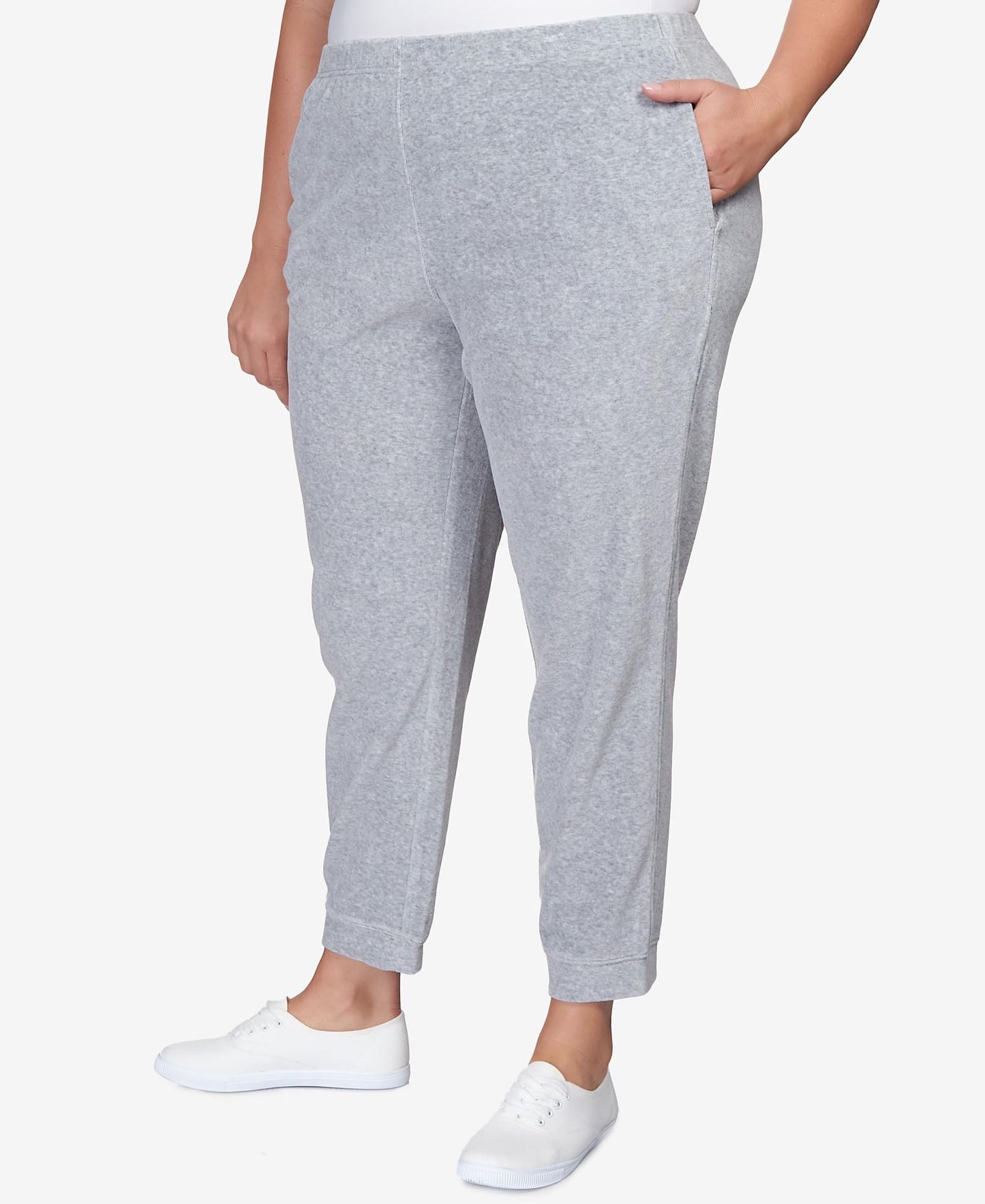 Alfred Dunner Drama Queen Velor Jogger Pants with Pocket