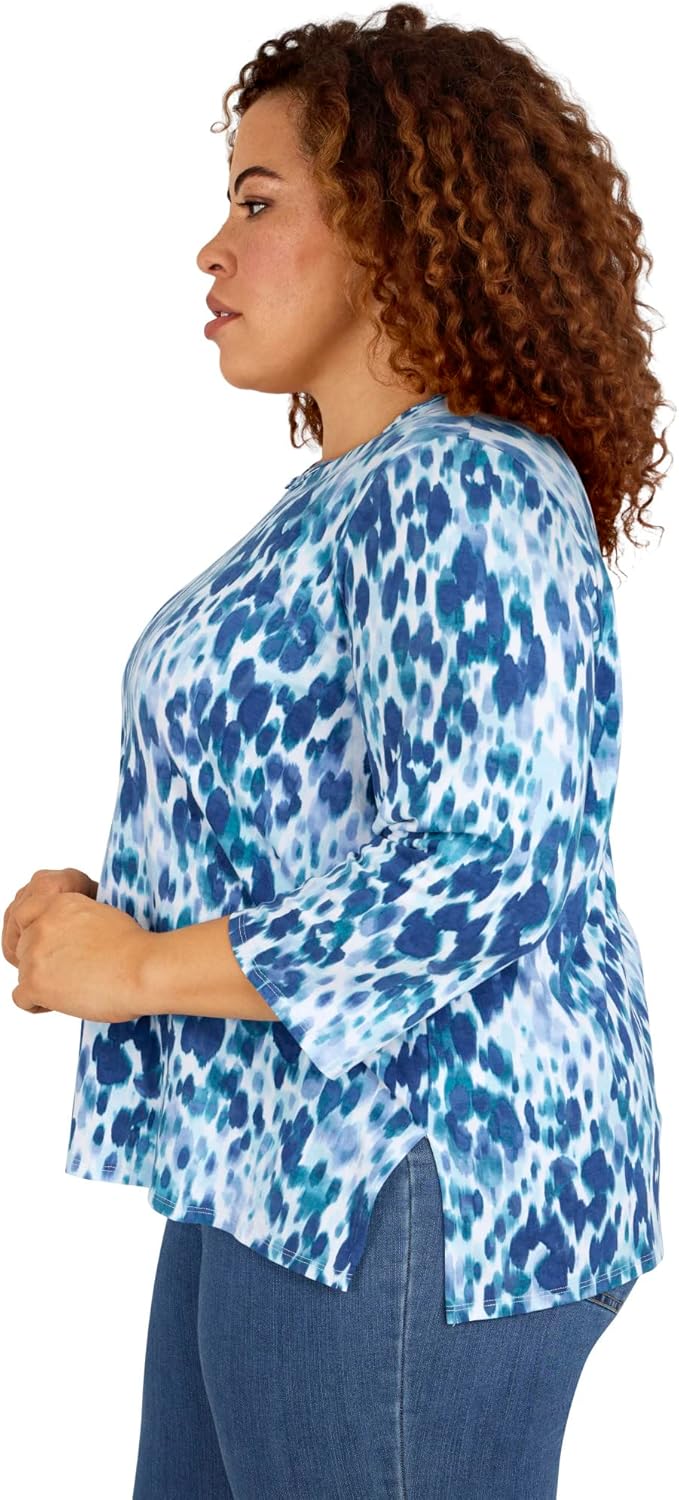 Alfred Dunner Women's Plus-Size Playful Animal Print Top