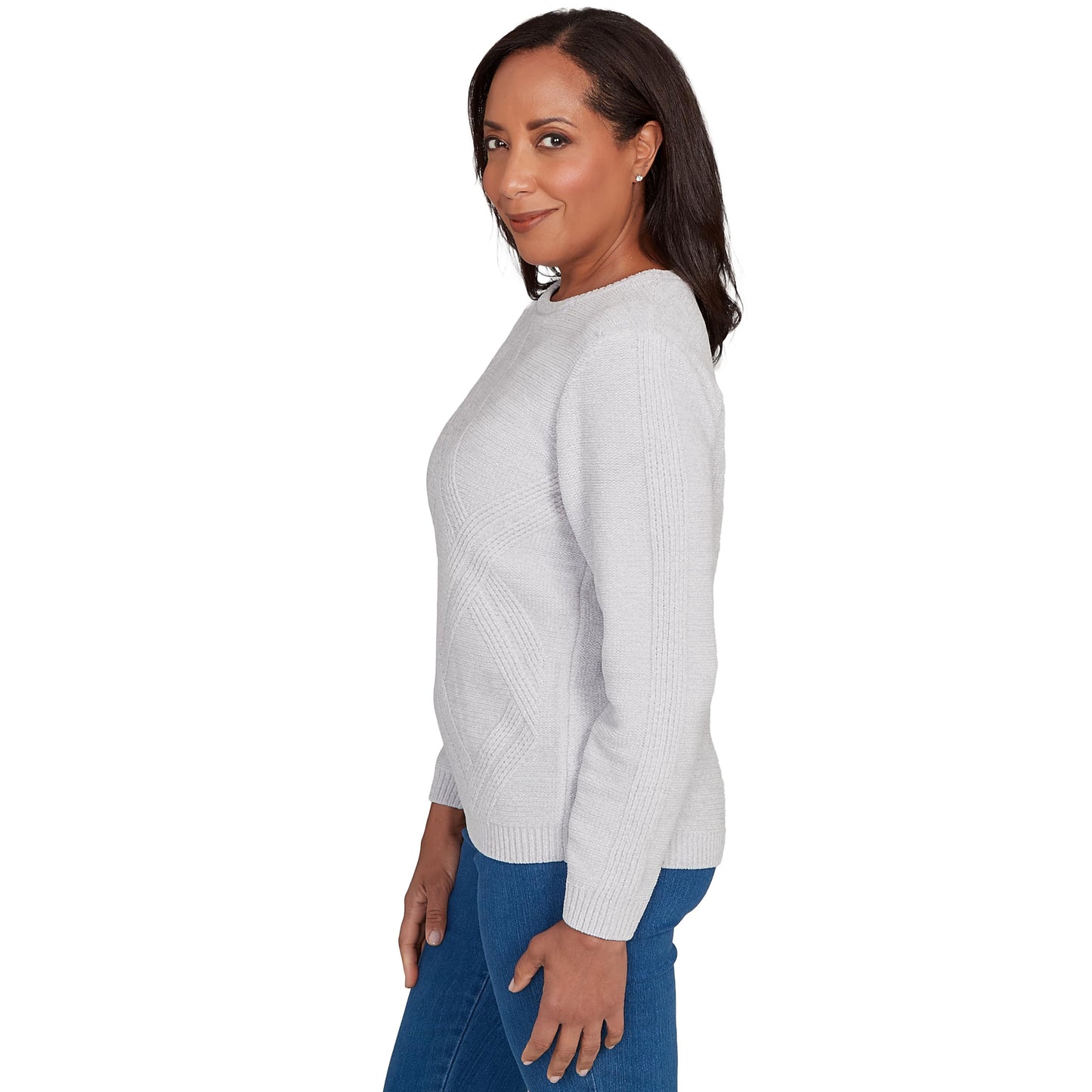 Alfred Dunner Women's Cable Chenille Pullover Sweater