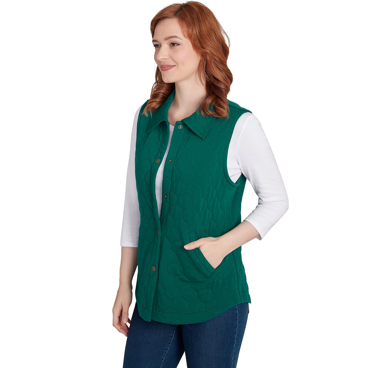 Ruby Rd. Quilted Jacket Cotton/Polyester (US, Alpha, Small, Regular, Regular, Emrald)