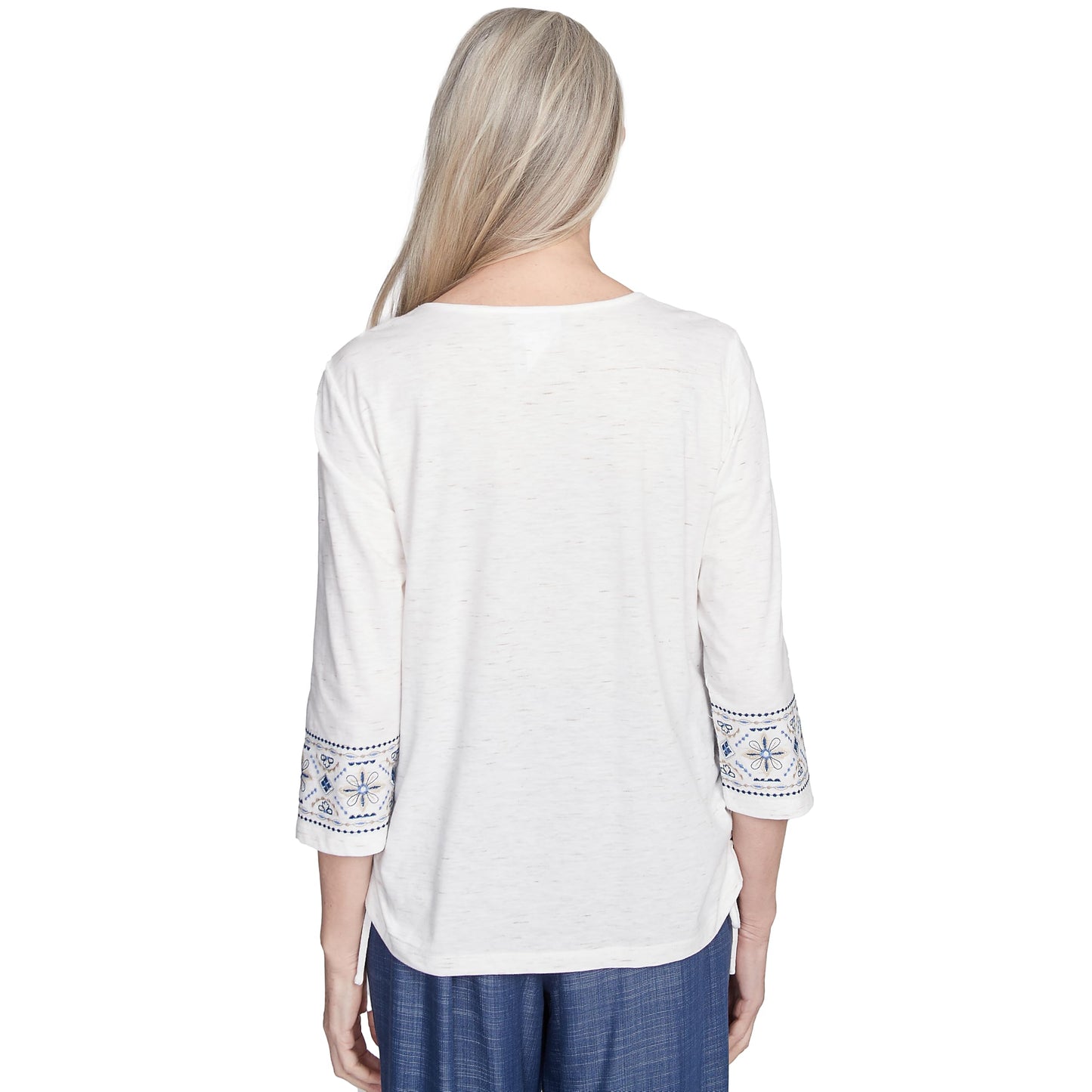 Alfred Dunner Embroidered Linear Yoke (US, Alpha, X-Large, Regular, Petite, Petite, Linen)