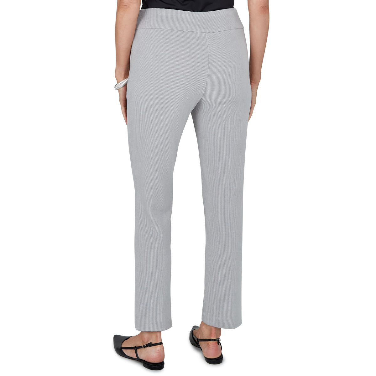 Alfred Dunner Petite Slim Fit Corduroy Pant, Shorter Inseam, Grey, 12P