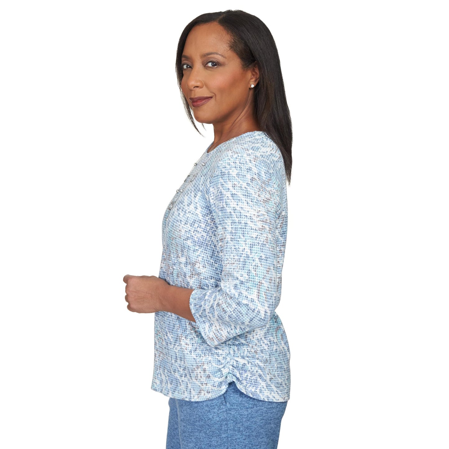 Alfred Dunner Comfort Zone Animal Print Rayon Polyester Top
