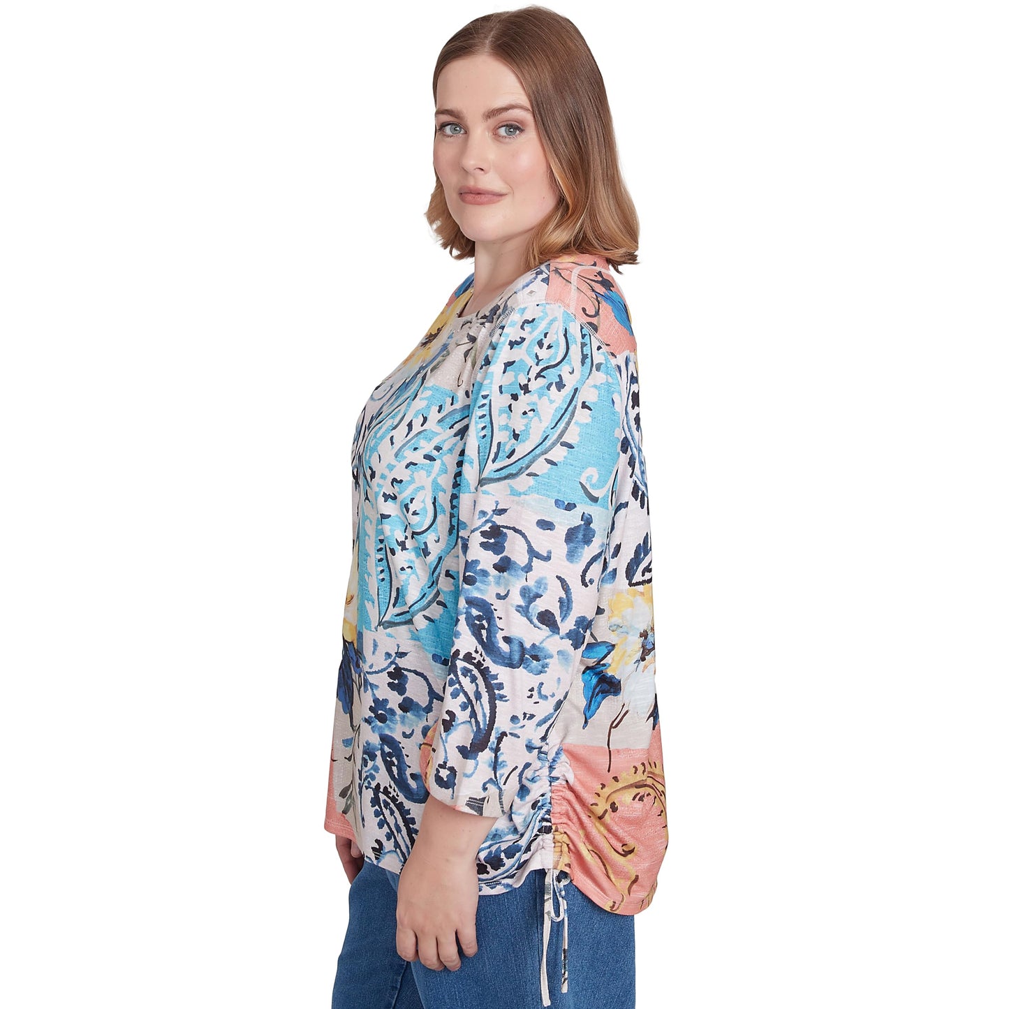 Floral Patch Drawstring Top