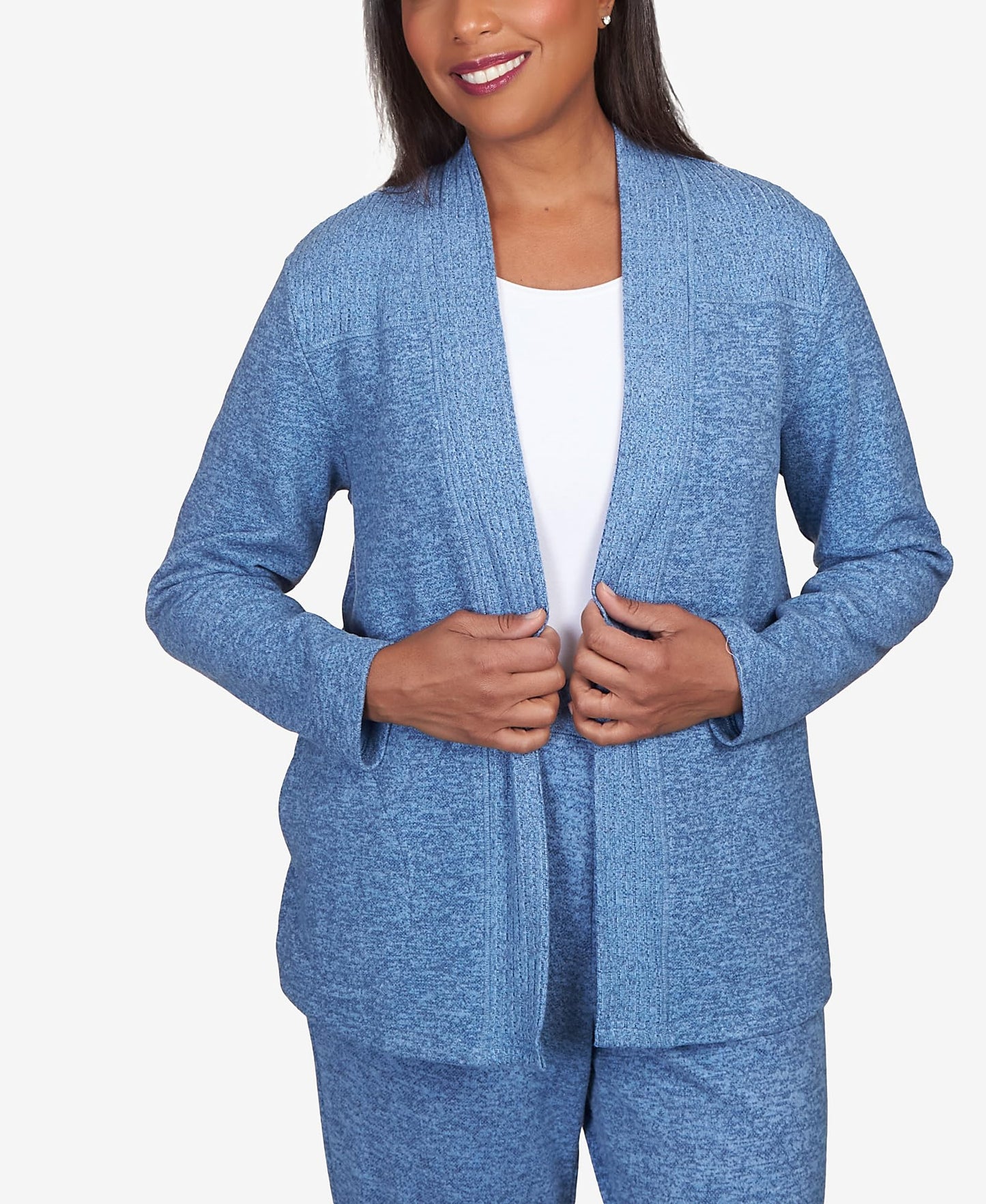 Alfred Dunner Comfort Zone Open Front Cardigan